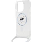 Karl Lagerfeld IML Crossbody Choupette Head MagSafe kryt pre iPhone 15 Pro, transparentný