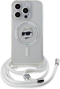 Karl Lagerfeld IML Crossbody Choupette Head MagSafe kryt pre iPhone 15 Pro, transparentný