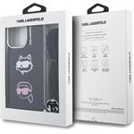 Karl Lagerfeld IML Crossbody K&CH Heads kryt pre iPhone 16 Pro, čierny