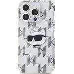 Karl Lagerfeld IML Electroplated Choupette Head kryt pre iPhone 15 Pro Max, transparentný