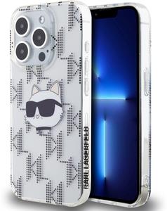 Karl Lagerfeld IML Electroplated Choupette Head kryt pre iPhone 15 Pro Max, transparentný