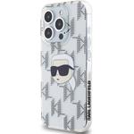 Karl Lagerfeld IML Electroplated Karl Head kryt pre iPhone 15 Pro Max, transparentný