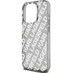 Karl Lagerfeld IML Electroplated Repeated Logo kryt pre iPhone 15 Pro, strieborný
