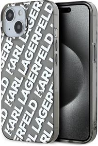 Karl Lagerfeld IML Electroplated Repeated Logo kryt pre iPhone 15, strieborný