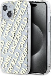 Karl Lagerfeld IML Electroplated Repeated Logo kryt pre iPhone 15, zlatý