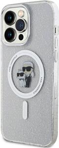 Karl Lagerfeld IML Glitter Karl a Choupette MagSafe kryt pre iPhone 15 Pro Max, transparentný