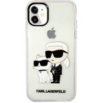 Karl Lagerfeld IML Glitter Karl a Choupette NFT kryt pre iPhone 11, transparentný