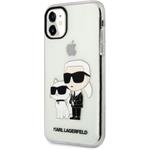Karl Lagerfeld IML Glitter Karl a Choupette NFT kryt pre iPhone 11, transparentný