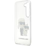 Karl Lagerfeld IML Glitter Karl a Choupette NFT kryt pre Samsung Galaxy S23+, transparentný