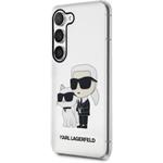 Karl Lagerfeld IML Glitter Karl a Choupette NFT kryt pre Samsung Galaxy S23+, transparentný