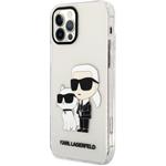 Karl Lagerfeld IML Glitter Karl a Choupette NFT zadný kryt pre iPhone 12/12 Pro, transparentný