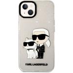 Karl Lagerfeld IML Glitter Karl a Choupette NFT zadný kryt pre iPhone 13, transparentný