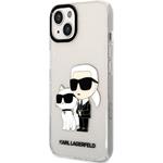 Karl Lagerfeld IML Glitter Karl a Choupette NFT zadný kryt pre iPhone 13, transparentný