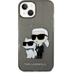 Karl Lagerfeld IML Glitter Karl a Choupette NFT zadný kryt pre iPhone 14 Plus, čierny