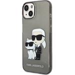 Karl Lagerfeld IML Glitter Karl a Choupette NFT zadný kryt pre iPhone 14 Plus, čierny