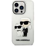 Karl Lagerfeld IML Glitter Karl a Choupette NFT zadný kryt pre iPhone 14 Pro Max, transparentný