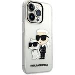 Karl Lagerfeld IML Glitter Karl a Choupette NFT zadný kryt pre iPhone 14 Pro Max, transparentný