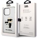 Karl Lagerfeld IML Glitter Karl a Choupette NFT zadný kryt pre iPhone 14 Pro Max, transparentný