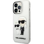 Karl Lagerfeld IML Glitter Karl a Choupette NFT zadný kryt pre iPhone 14 Pro Max, transparentný