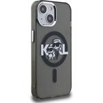 Karl Lagerfeld IML Glitter Karl and Choupette Sketch MagSafe kryt pre iPhone 15, čierny