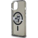 Karl Lagerfeld IML Glitter Karl and Choupette Sketch MagSafe kryt pre iPhone 15, čierny