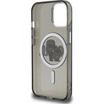 Karl Lagerfeld IML Glitter Karl and Choupette Sketch MagSafe kryt pre iPhone 15, čierny