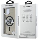 Karl Lagerfeld IML Glitter Karl and Choupette Sketch MagSafe kryt pre iPhone 15, čierny