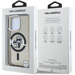 Karl Lagerfeld IML Glitter Karl and Choupette Sketch MagSafe kryt pre iPhone 15 Pro, čierny