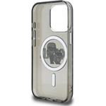 Karl Lagerfeld IML Glitter Karl and Choupette Sketch MagSafe kryt pre iPhone 15 Pro Max, čierny
