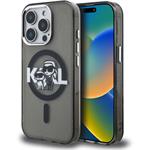 Karl Lagerfeld IML Glitter Karl and Choupette Sketch MagSafe kryt pre iPhone 15 Pro Max, čierny