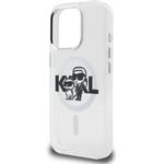 Karl Lagerfeld IML Glitter Karl and Choupette Sketch MagSafe kryt pre iPhone 15 Pro, transparentný
