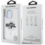 Karl Lagerfeld IML Glitter Karl and Choupette Sketch MagSafe kryt pre iPhone 15 Pro, transparentný