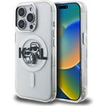 Karl Lagerfeld IML Glitter Karl and Choupette Sketch MagSafe kryt pre iPhone 15 Pro, transparentný