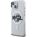 Karl Lagerfeld IML Glitter Karl and Choupette Sketch MagSafe kryt pre iPhone 15, transparentný