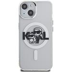 Karl Lagerfeld IML Glitter Karl and Choupette Sketch MagSafe kryt pre iPhone 15, transparentný