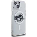 Karl Lagerfeld IML Glitter Karl and Choupette Sketch MagSafe kryt pre iPhone 15, transparentný