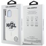 Karl Lagerfeld IML Glitter Karl and Choupette Sketch MagSafe kryt pre iPhone 15, transparentný
