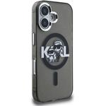Karl Lagerfeld IML Glitter Karl and Choupette Sketch MagSafe kryt pre iPhone 16, čierny