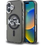 Karl Lagerfeld IML Glitter Karl and Choupette Sketch MagSafe kryt pre iPhone 16, čierny