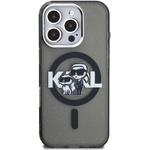 Karl Lagerfeld IML Glitter Karl and Choupette Sketch MagSafe kryt pre iPhone 16 Pro Max, čierny