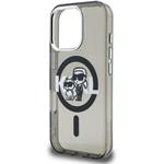 Karl Lagerfeld IML Glitter Karl and Choupette Sketch MagSafe kryt pre iPhone 16 Pro Max, čierny