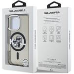 Karl Lagerfeld IML Glitter Karl and Choupette Sketch MagSafe kryt pre iPhone 16 Pro Max, čierny
