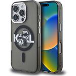 Karl Lagerfeld IML Glitter Karl and Choupette Sketch MagSafe kryt pre iPhone 16 Pro Max, čierny