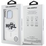 Karl Lagerfeld IML Glitter Karl and Choupette Sketch MagSafe kryt pre iPhone 16 Pro Max, transparentný