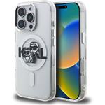 Karl Lagerfeld IML Glitter Karl and Choupette Sketch MagSafe kryt pre iPhone 16 Pro Max, transparentný