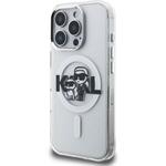 Karl Lagerfeld IML Glitter Karl and Choupette Sketch MagSafe kryt pre iPhone 16 Pro, transparentný