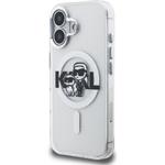 Karl Lagerfeld IML Glitter Karl and Choupette Sketch MagSafe kryt pre iPhone 16, transparentný