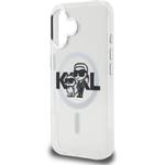 Karl Lagerfeld IML Glitter Karl and Choupette Sketch MagSafe kryt pre iPhone 16, transparentný
