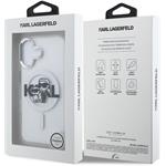 Karl Lagerfeld IML Glitter Karl and Choupette Sketch MagSafe kryt pre iPhone 16, transparentný