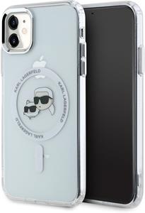 Karl Lagerfeld IML K&CH Heads Metal Frame MagSafe kryt pre iPhone 11, transparentný